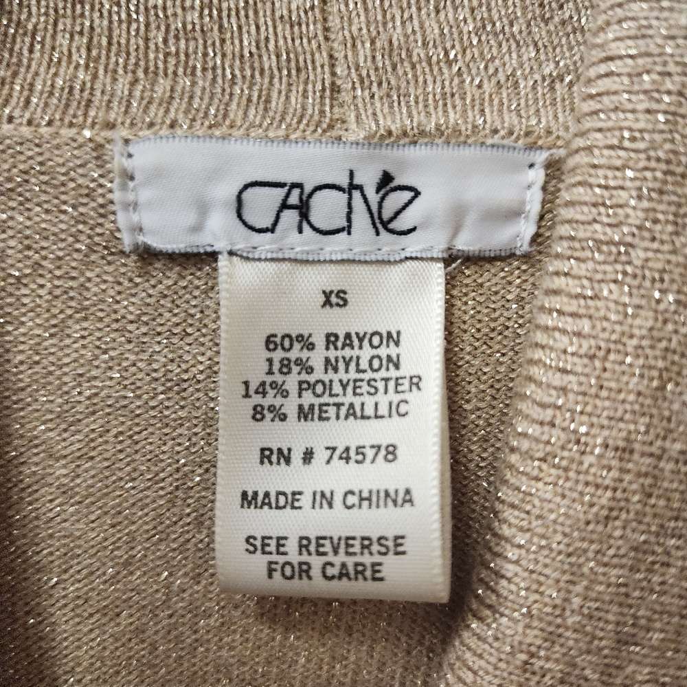 Lds. Size S Cache Gold Shimmer Light Sweater - image 5